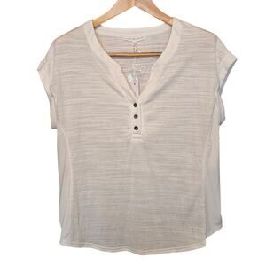 Jane and Delancey Popover Womens XL White Cap Rolled Sleeve Vanilla Girl NWT